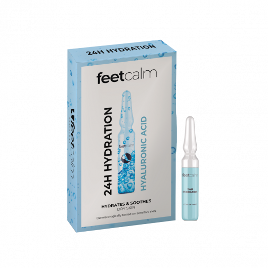 Set fiole pentru picioare Feet Calm 24h, hidratante, cu acid hialuronic