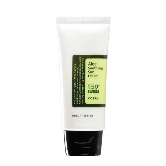 Crema de fata COSRX Aloe Soothing Sun Cream, cu protectie solara SPF 50 PA+++ si aloe vera, 50ml